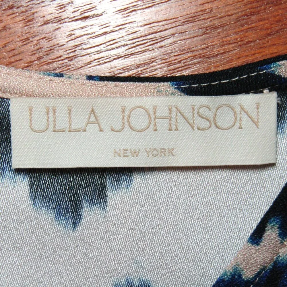 Ulla Johnson Lilliana Blouse Womens Size 10 Cream Nimbus Blue Bishop Sleeve Top - Picture 7 of 9